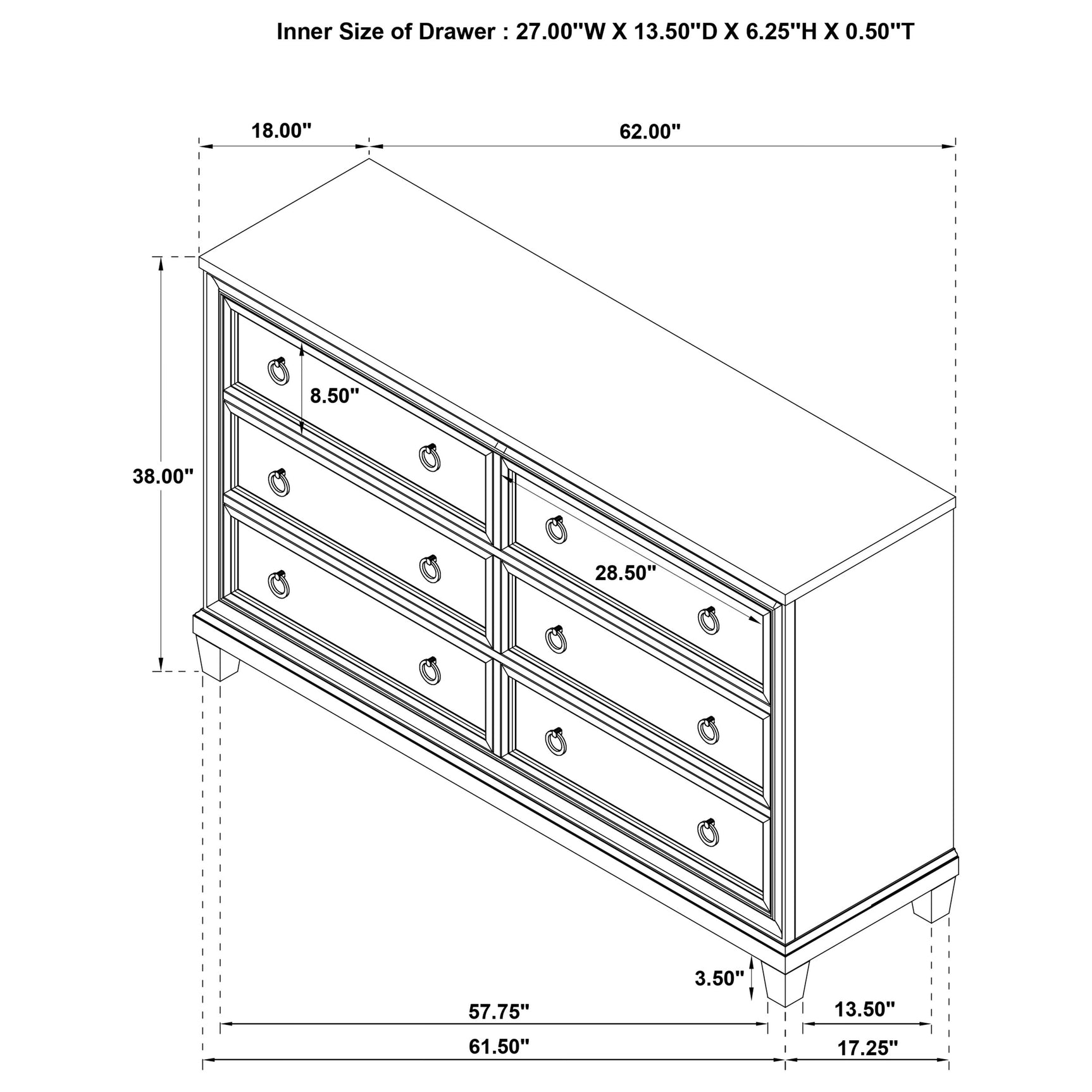 Pembroke Washed Oak 4-piece Eastern King Bedroom Set - Ornate Home