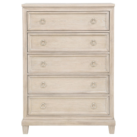 Pembroke Washed Oak 5-drawer Chest of Drawers - Ornate Home
