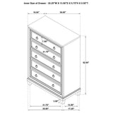 Pembroke Washed Oak 5-drawer Chest of Drawers - Ornate Home