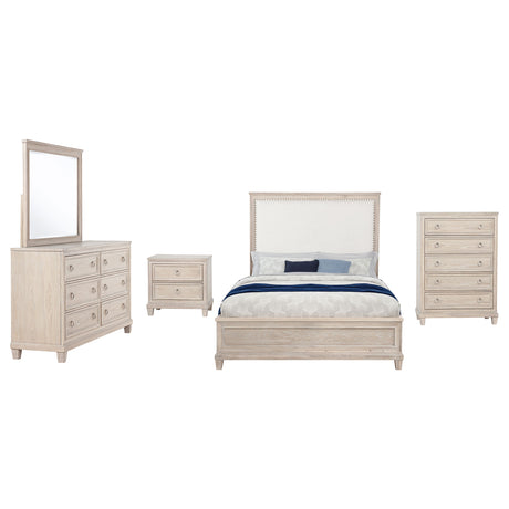 Pembroke Washed Oak 5-piece Eastern King Bedroom Set - Ornate Home