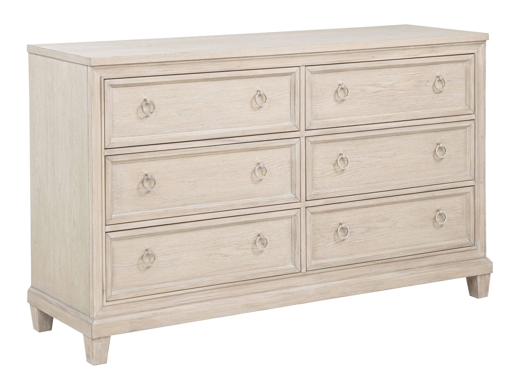 Pembroke Washed Oak 6-drawer Bedroom Dresser Cabinet - Ornate Home