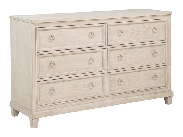 Pembroke Washed Oak 6-drawer Bedroom Dresser Cabinet - Ornate Home
