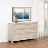 Pembroke Washed Oak 6-drawer Bedroom Dresser Cabinet - Ornate Home