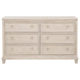 Pembroke Washed Oak 6-drawer Bedroom Dresser Cabinet - Ornate Home