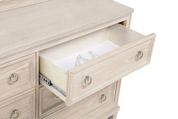 Pembroke Washed Oak 6-drawer Bedroom Dresser Cabinet - Ornate Home