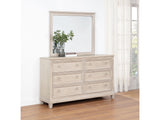 Pembroke Washed Oak 6-drawer Bedroom Dresser with Mirror - Ornate Home