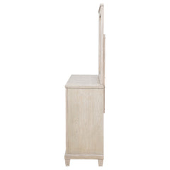 Pembroke Washed Oak 6-drawer Bedroom Dresser with Mirror - Ornate Home