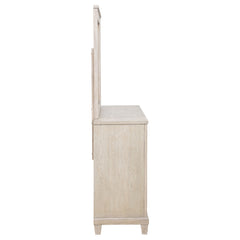 Pembroke Washed Oak 6-drawer Bedroom Dresser with Mirror - Ornate Home