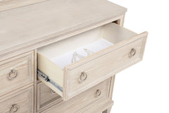 Pembroke Washed Oak 6-drawer Bedroom Dresser with Mirror - Ornate Home