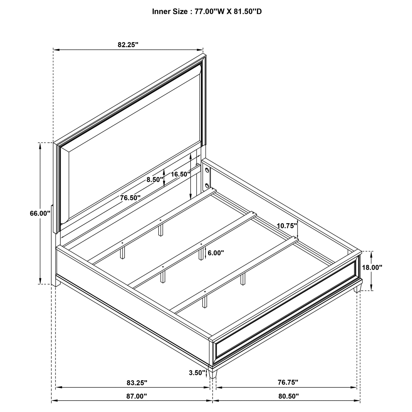 Pembroke Washed Oak 66-inch Eastern King Panel Bed - Ornate Home