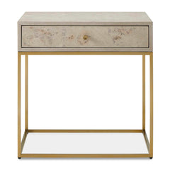 Pembrook Brass Light Washed Side Table - Ornate Home