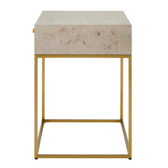 Pembrook Brass Light Washed Side Table - Ornate Home