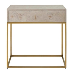 Pembrook Brass Light Washed Side Table - Ornate Home