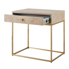 Pembrook Brass Light Washed Side Table - Ornate Home