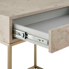 Pembrook Brass Light Washed Side Table - Ornate Home
