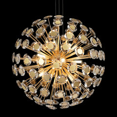 Pendant Gold 18-Light Round Crystal Chandelier - Ornate Home