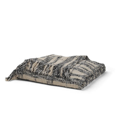 Pendle Cream/Black Woven Plaid Pattern Cotton Throw Blanket - Ornate Home