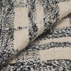 Pendle Cream/Black Woven Plaid Pattern Cotton Throw Blanket - Ornate Home