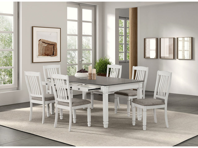Pendola Rustic White 7 Piece Dining Set - Ornate Home