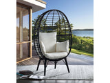 Penelope Black Egg Patio Lounge Chair - Ornate Home