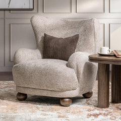 Penelope Mushroom Taupe Accent Chair - Ornate Home