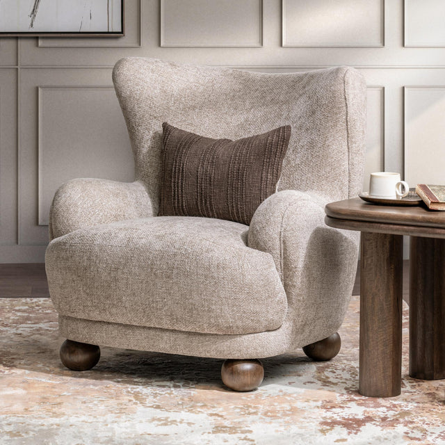 Penelope Mushroom Taupe Accent Chair - Ornate Home