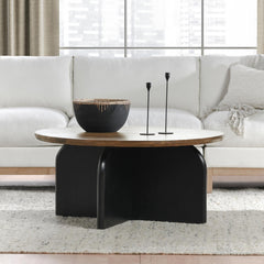 Penelope Natural Brown/Black Coffee Table - Ornate Home