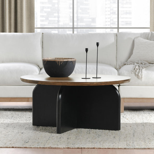 Penelope Natural Brown/Black Coffee Table - Ornate Home