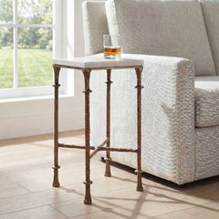 Penelope White Marble Accent Table - Ornate Home