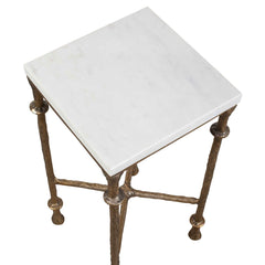 Penelope White Marble Accent Table - Ornate Home