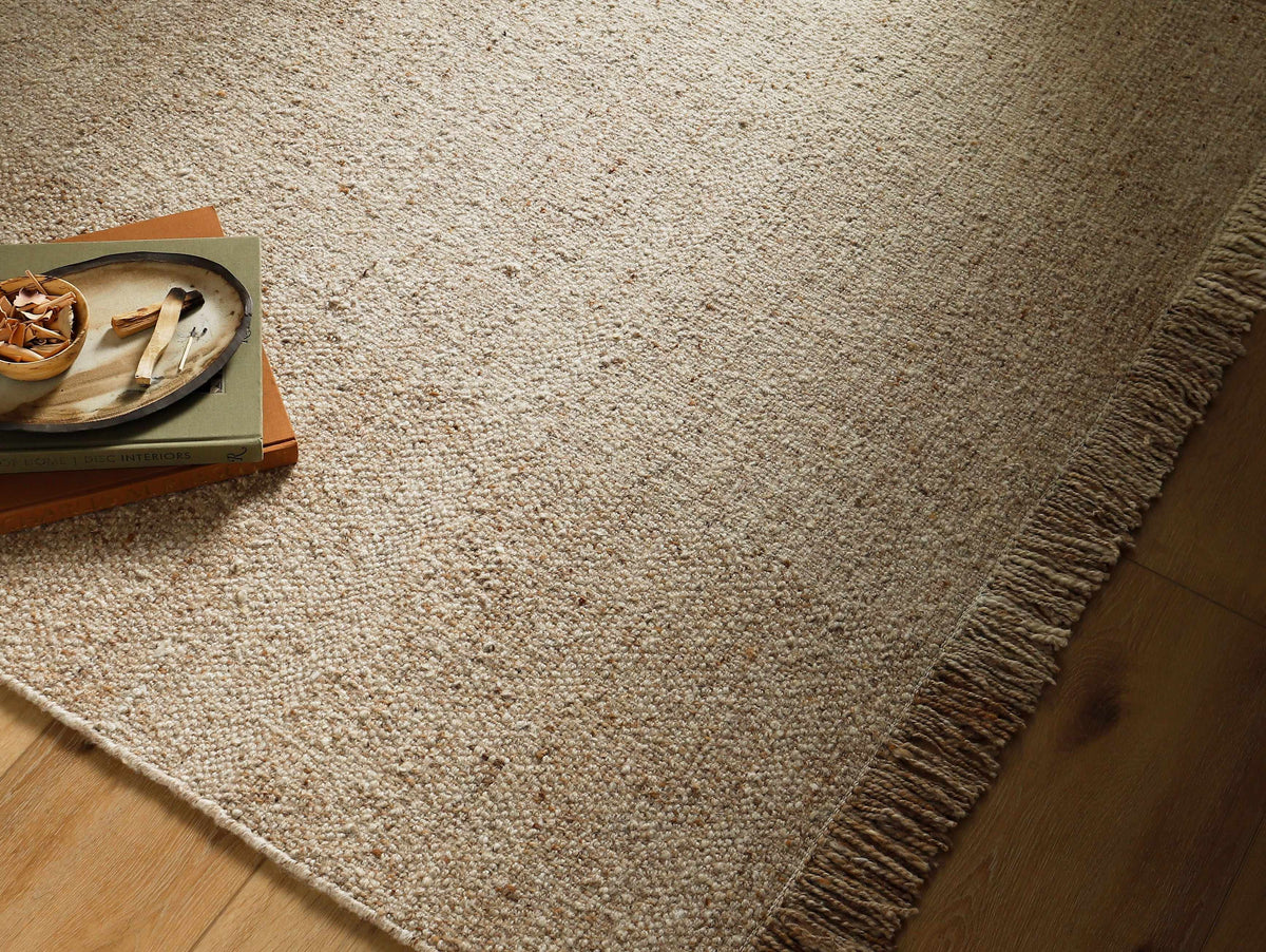 Penha Beige Monochrome Wool Area Rug - Clearance - Ornate Home