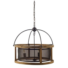Penhill Black Wooden Three Bulb Chandelier - Ornate Home