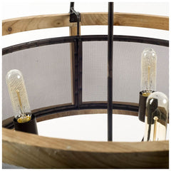 Penhill Black Wooden Three Bulb Chandelier - Ornate Home
