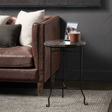 Pennington Black/Brown Petrified Wood Accent Table - Ornate Home