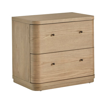 Penny Buff Cream Two Drawer White Ash Nightstand - Ornate Home