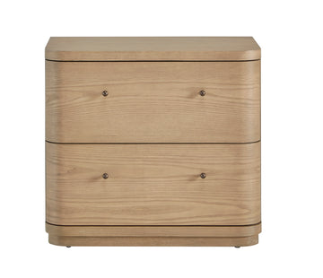 Penny Buff Cream Two Drawer White Ash Nightstand - Ornate Home
