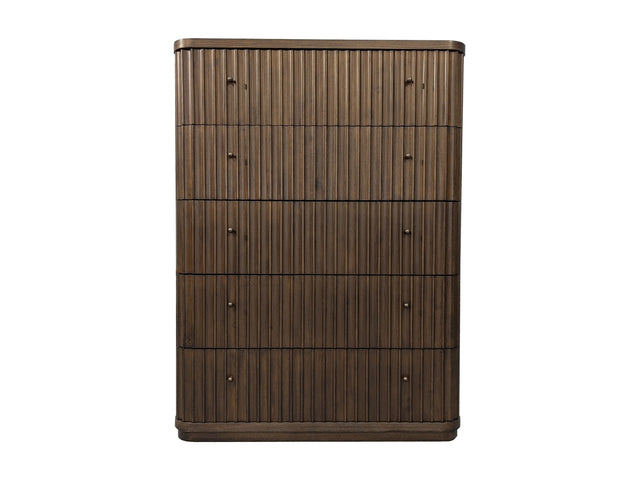 Penny Fluted Chocolate Mousse Chest - Ornate Home