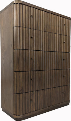 Penny Fluted Chocolate Mousse Chest - Ornate Home