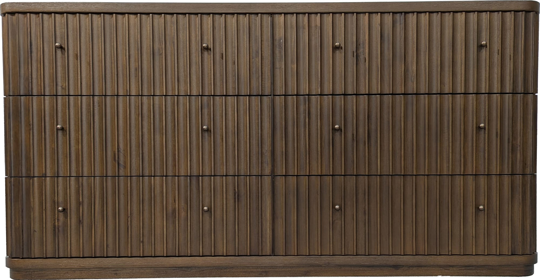 Penny Fluted Chocolate Mousse Dresser - Ornate Home