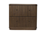 Penny Fluted Chocolate Mousse Nightstand - Ornate Home