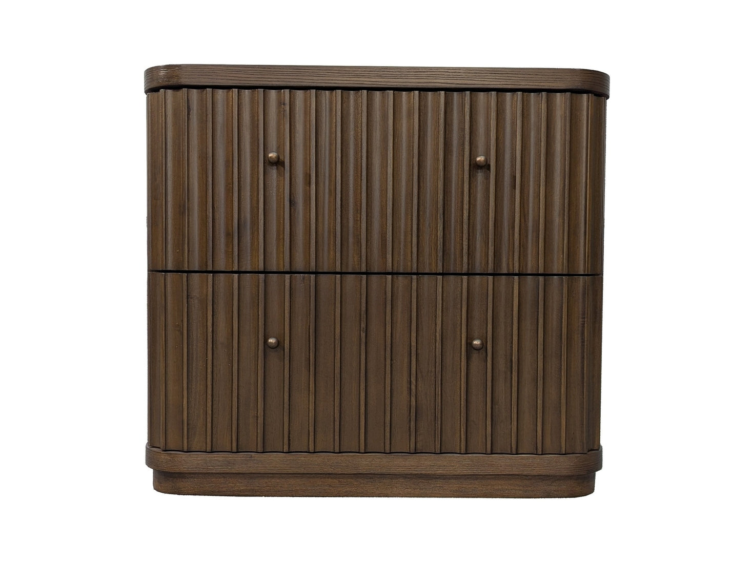 Penny Fluted Chocolate Mousse Nightstand - Ornate Home