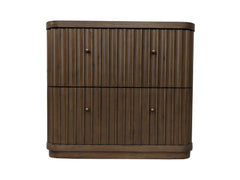 Penny Fluted Chocolate Mousse Nightstand - Ornate Home
