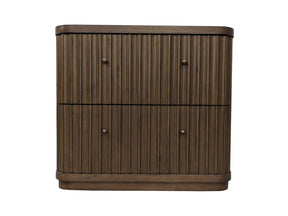 Penny Fluted Chocolate Mousse Nightstand - Ornate Home