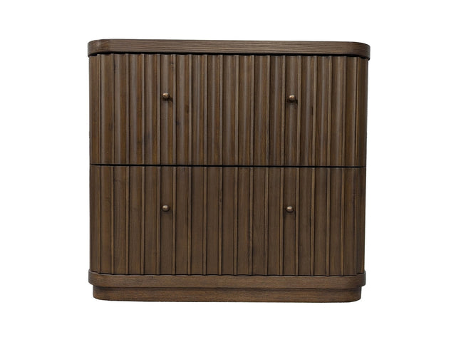 Penny Fluted Chocolate Mousse Nightstand - Ornate Home