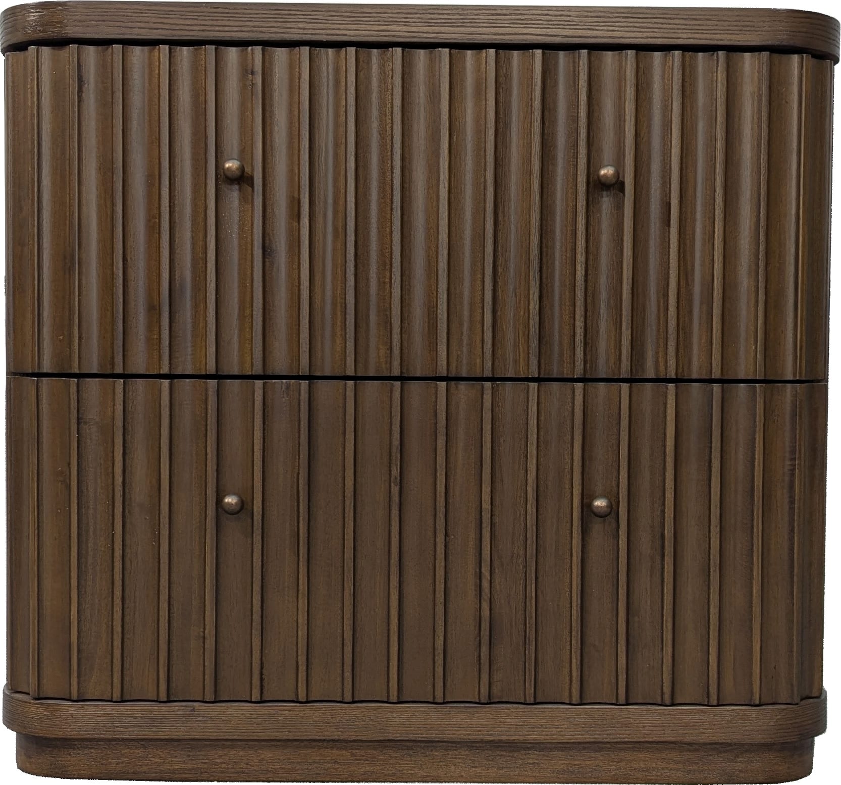 Penny Fluted Chocolate Mousse Nightstand - Ornate Home