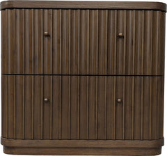 Penny Fluted Chocolate Mousse Nightstand - Ornate Home