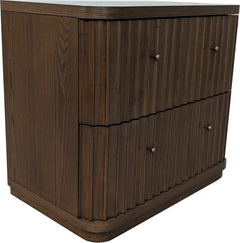 Penny Fluted Chocolate Mousse Nightstand - Ornate Home