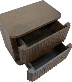 Penny Fluted Chocolate Mousse Nightstand - Ornate Home
