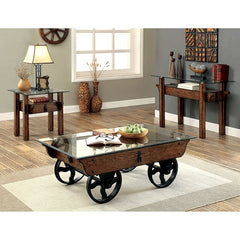 Penny Medium Weathered Oak End Table - Ornate Home