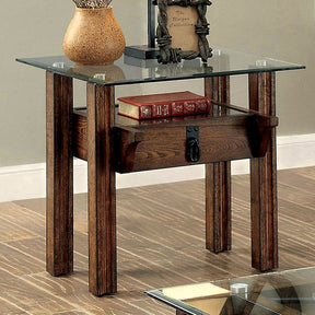Penny Medium Weathered Oak End Table - Ornate Home